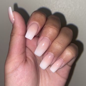 Nail Works - French tip ombré by Jimmy! (The pink part of the ombré is 0 in yellow) - Nail Salons Near Me - Oxnard, California Nail Works - French tip ombré by Jimmy! (The pink part of the ombré is 0 in yellow) - Nail Salons Near Me - Oxnard, California