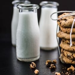 Milk and Chocolate Chip Cookies