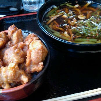 Sagami - Noodle Set: Sansei Udon and Sesame Chicken Mini Rice Bowl - Sushi Bars Near Me - Irvine, California