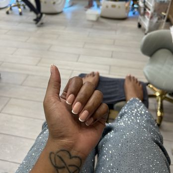 Glow Me & Nails - Brian  nailed this  cappuccino white tip  thanks fairy odd mother  you rock - Nail Salons Near Me - Chino, California
