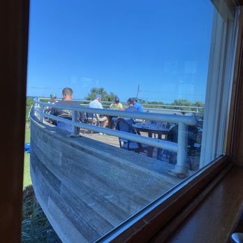 Inlet Seafood Restaurant - View of patio from inside - Seafood Near Me - Montauk, New York