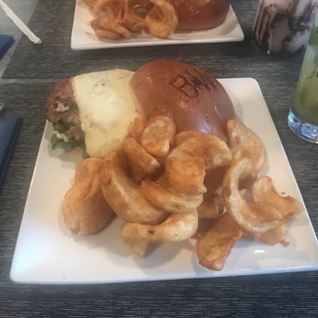 Blu Wolf Bistro - Wild Game Burger(rabbit) with Spiral Fries - Gastropubs Near Me - Rochester, New York