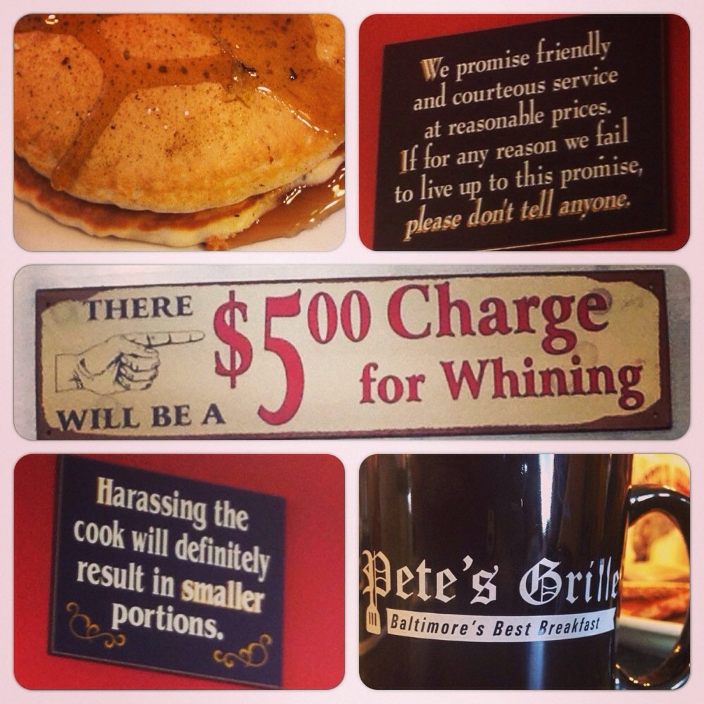Pete's Grille - Looking for breakfast or a burger? Pete's has awesome food for any meal with great prices! - Breakfast & Brunch Near Me - Baltimore, Maryland Pete's Grille - Looking for breakfast or a burger? Pete's has awesome food for any meal with great prices! - Breakfast & Brunch Near Me - Baltimore, Maryland