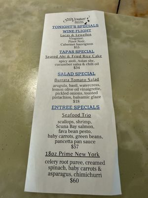 Menu photo 1 SeaVenture Restaurant Pismo Beach, CA
