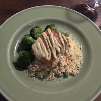 Rye - catch of the day (salmon with basmati rice and roasted broccoli) - French Near Me - Eugene, Oregon