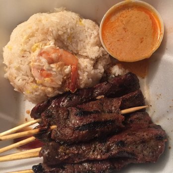 Thai Diamond BBQ - Beef satay plate soooo yummy!! - Thai Near Me - Glendora, California
