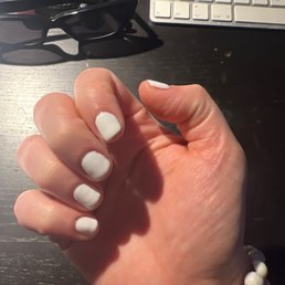 Manicure with white gel