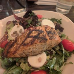 House salad with grilled salmon House salad with grilled salmon