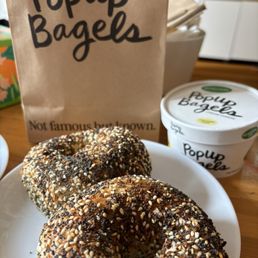 Everything bagel with scallion cream cheese!