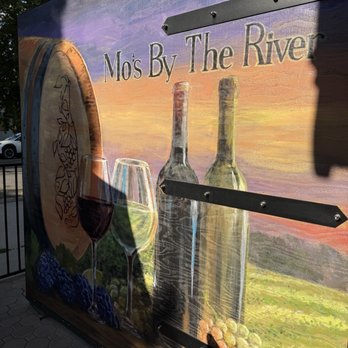 Mo’s By The River - Mural by the bar - Wine Bars Near Me - Reno, Nevada