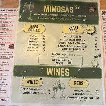 Farm Table - Mimosas and wine menu - Breakfast & Brunch Near Me - Van Nuys, California Farm Table - Mimosas and wine menu - Breakfast & Brunch Near Me - Van Nuys, California
