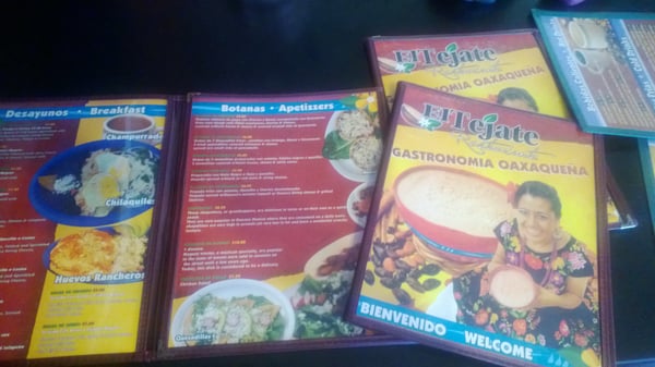 Menu photo 2 El Tejate Escondido, CA Menu photo 2 El Tejate Escondido, CA