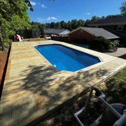 A-Z Outdoor Services - Semi-in-ground pool deck