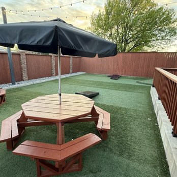 Clark Crew BBQ - Outdoor patio with Cornhole in the back - Barbeque Near Me - Oklahoma City, Oklahoma Clark Crew BBQ - Outdoor patio with Cornhole in the back - Barbeque Near Me - Oklahoma City, Oklahoma
