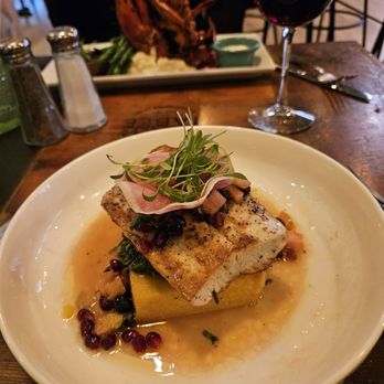 Farmer's Table - Mahi and polenta - New American Near Me - La Mesa, California Farmer's Table - Mahi and polenta - New American Near Me - La Mesa, California