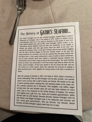Menu photo 2 Gator's Seafood Restaurant Milton, FL