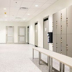 St. Charles County Family YMCA - Brand-new family locker rooms with updated lockers, sleek flooring, and modern restrooms.