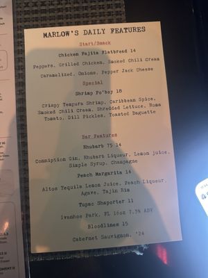 Menu photo 1 Marlow's Tavern Orlando, FL Menu photo 1 Marlow's Tavern Orlando, FL