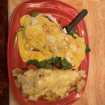 Sunrise Diner - Florentine Benedict Home fries added cheese and friend onions - Diners Near Me - Croydon, Pennsylvania