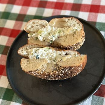 Goldberg's Famous Bagels - Everything bagel with scallion cream cheese - Bagels Near Me - Glen Rock, New Jersey Goldberg's Famous Bagels - Everything bagel with scallion cream cheese - Bagels Near Me - Glen Rock, New Jersey