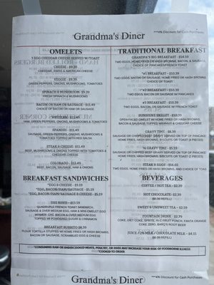 Menu photo 2 Grandma's Diner Charles Town, WV Menu photo 2 Grandma's Diner Charles Town, WV