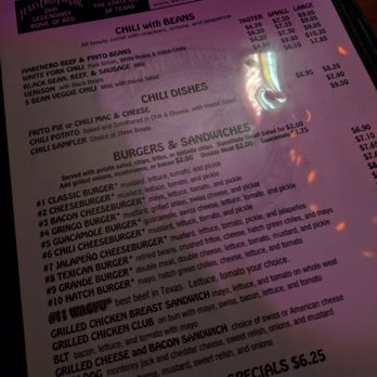 Texas Chili Parlor - Menu - American Near Me - Austin, Texas