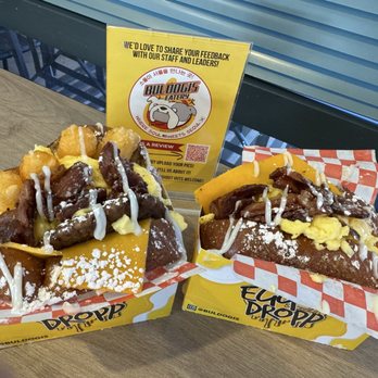 Buldogis Eatery - Megadrop Frenchie on the left and Bacon Frenchie on the right!!! Winnahs!!! - Hot Dogs Near Me - Las Vegas, Nevada Buldogis Eatery - Megadrop Frenchie on the left and Bacon Frenchie on the right!!! Winnahs!!! - Hot Dogs Near Me - Las Vegas, Nevada