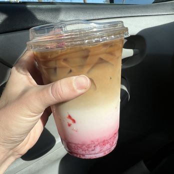 Varraco Coffee + Roasters - Strawberry rose latte - Coffee & Tea Near Me - Palm Desert, California