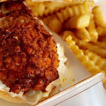 Crazy D's Hot Chicken - Medium spicy chicken sandwich - Chicken Shop Near Me - Reno, Nevada Crazy D's Hot Chicken - Medium spicy chicken sandwich - Chicken Shop Near Me - Reno, Nevada