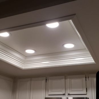 Dove Ceilings North - After, beautiful crown molding with recessed lights!!! - Drywall Installation & Repair Near Me Dove Ceilings North - After, beautiful crown molding with recessed lights!!! - Drywall Installation & Repair Near Me