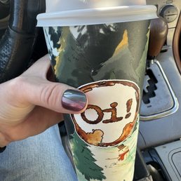 Flat white with one pump mocha cute seasonal cups