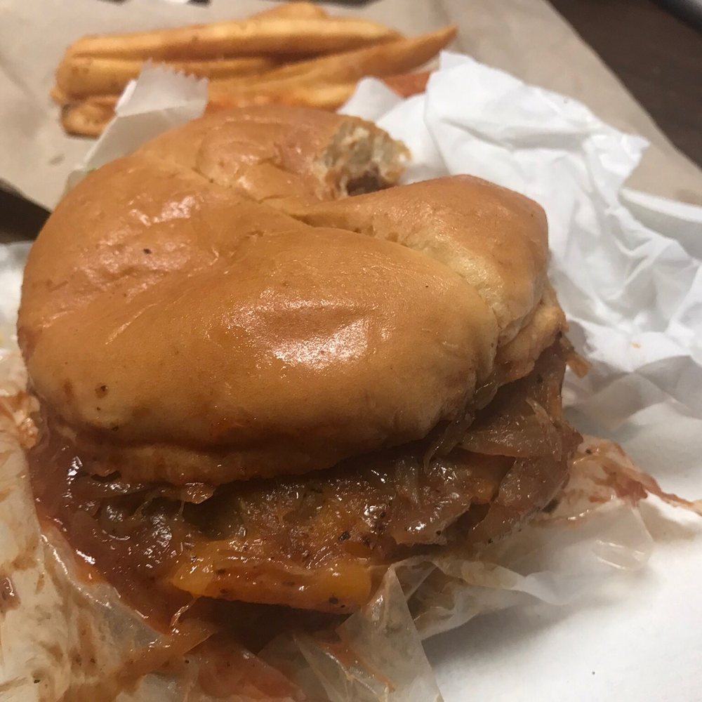 SAUCED. - Two hand double pattie smash cheeseburger & fries - American Near Me - Kansas City, Missouri SAUCED. - Two hand double pattie smash cheeseburger & fries - American Near Me - Kansas City, Missouri