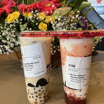 Mr Sun Tea - Rainbow Boba Milk Tea & Mr. Sun Special (Strawberry flavored) - Juice Bars & Smoothies Near Me - Fremont, California Mr Sun Tea - Rainbow Boba Milk Tea & Mr. Sun Special (Strawberry flavored) - Juice Bars & Smoothies Near Me - Fremont, California