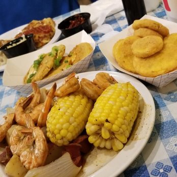 Julia Belle's - Heaven as far as i can tell! Low country boil, fried green tomatoes and squash, and ctab cakes. - Southern Near Me - Florence, South Carolina Julia Belle's - Heaven as far as i can tell! Low country boil, fried green tomatoes and squash, and ctab cakes. - Southern Near Me - Florence, South Carolina