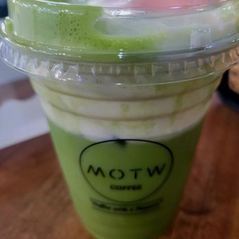 Motw Coffee and Pastries - Macha Latte (Honey Lavender with Oat Milk - Coffee & Tea Near Me - Cedar Hill, Texas
