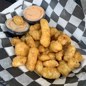 Rec Room by Conshohocken Brewing - Beer fried cheese curds served with chipotle ranch and sriracha aioli - Brewpubs Near Me - Phoenixville, Pennsylvania Rec Room by Conshohocken Brewing - Beer fried cheese curds served with chipotle ranch and sriracha aioli - Brewpubs Near Me - Phoenixville, Pennsylvania
