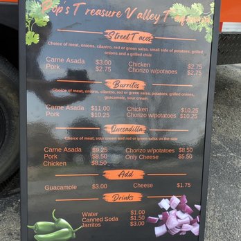 Pop's Treasure Valley Taqueria - Menu - Tacos Near Me - Meridian, Idaho Pop's Treasure Valley Taqueria - Menu - Tacos Near Me - Meridian, Idaho