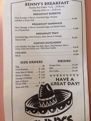 Menu photo 4 Benny's Bosque Farms, NM