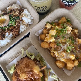 Bopomofo Cafe - Mapo Tofu Tater Tots, Pineapple Bun Pork Chop Sandwich, Lo Rou Fan (Braised Meat Rice) - Bubble Tea Near Me - San Gabriel, California Bopomofo Cafe - Mapo Tofu Tater Tots, Pineapple Bun Pork Chop Sandwich, Lo Rou Fan (Braised Meat Rice) - Bubble Tea Near Me - San Gabriel, California