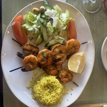 The Olive Restobar - Shrimp Skewer Plate - Mediterranean Near Me - Downey, California The Olive Restobar - Shrimp Skewer Plate - Mediterranean Near Me - Downey, California