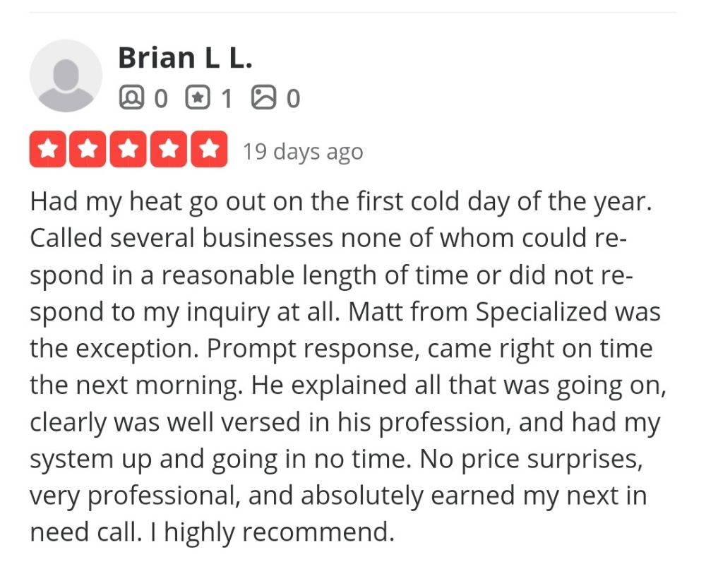 Slide of Specialized Plumbing Heating And Cooling