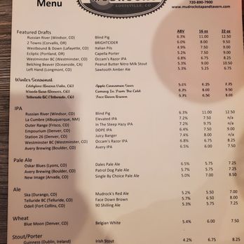 Mudrock's Tap & Tavern - Great beer selection - American Near Me - Louisville, Colorado