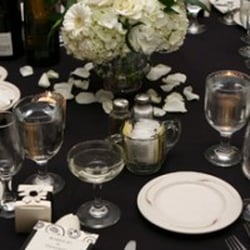 Here is one of our beautifully set tables from a recent wedding!