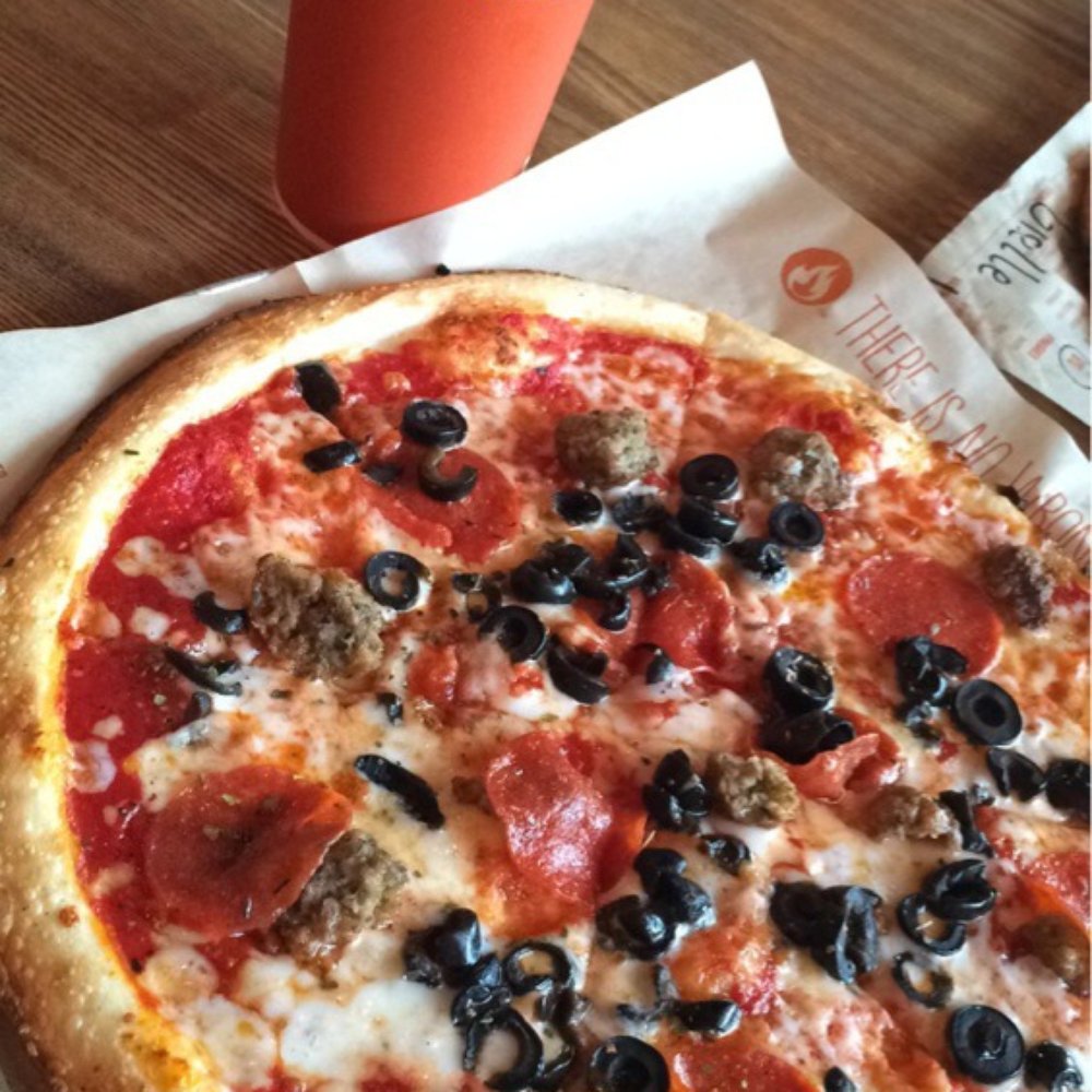 Blaze Pizza - Meat balls, olives, pepperoni, cheese & lots of sauce !! - Pizza Near Me - Glendale, California Blaze Pizza - Meat balls, olives, pepperoni, cheese & lots of sauce !! - Pizza Near Me - Glendale, California