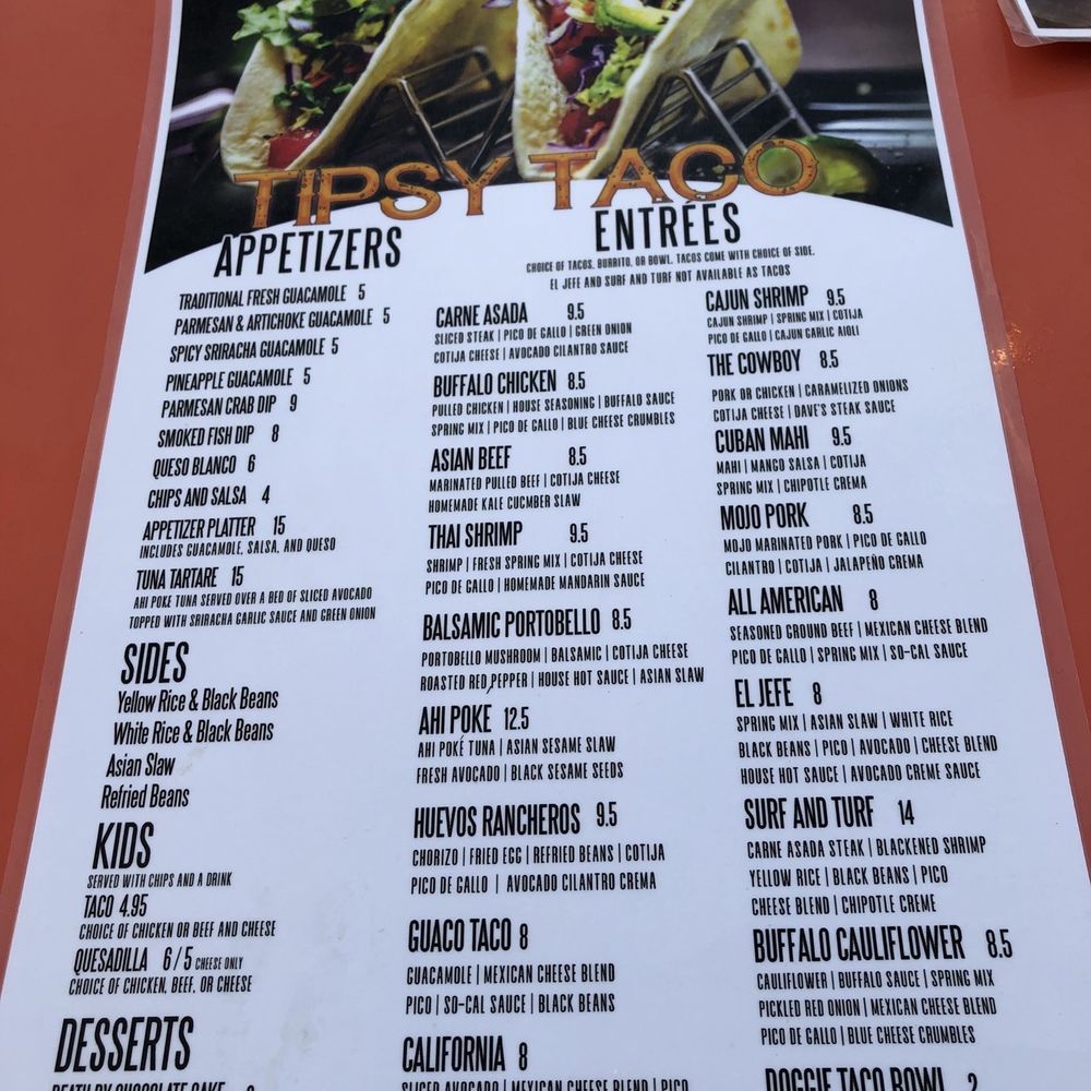 Tipsy Taco - Menu - Tacos Near Me - Ormond Beach, Florida Tipsy Taco - Menu - Tacos Near Me - Ormond Beach, Florida