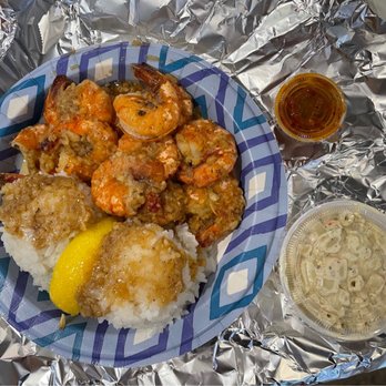 Giovanni’s Shrimp - Shrimp Scampi ($15) + Mac Salad ($2.50) to-go ... don't forget side of hot sauce! - Seafood Near Me - Honolulu, Hawaii Giovanni’s Shrimp - Shrimp Scampi ($15) + Mac Salad ($2.50) to-go ... don't forget side of hot sauce! - Seafood Near Me - Honolulu, Hawaii