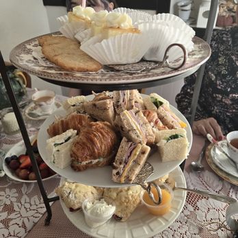 The Tea Nook - Food tiers. Scones, sandwiches and dessert - Tea Rooms Near Me - Lincoln, California
