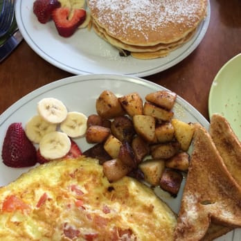 Sunrise Breakfast - Tomato and cheddar omelet and chocolate chip pancakes - Breakfast & Brunch Near Me - Norwood, Massachusetts Sunrise Breakfast - Tomato and cheddar omelet and chocolate chip pancakes - Breakfast & Brunch Near Me - Norwood, Massachusetts