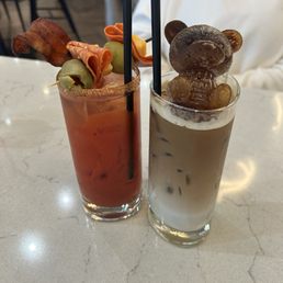 Bloody Mary and Carmel ice coffee Bloody Mary and Carmel ice coffee
