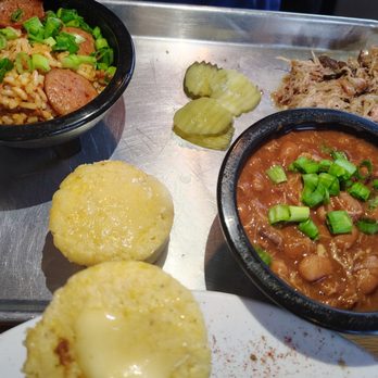 Davis NW - Gumbo, corn bread, NW beans and pulled pork. - Barbeque Near Me - Eugene, Oregon